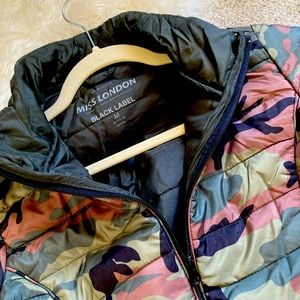 Miss London Foldable Capsule Pink Camo Snow Jacket